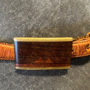 Vintage Brown and Gold Men's Belt